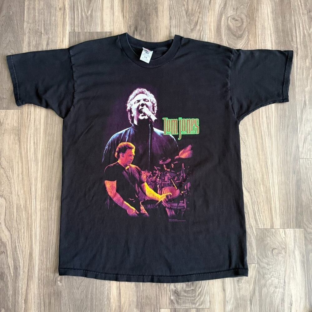 Vintage 1998 Tom Jones Tour T-Shirt Men's Size XL Black Double Sided